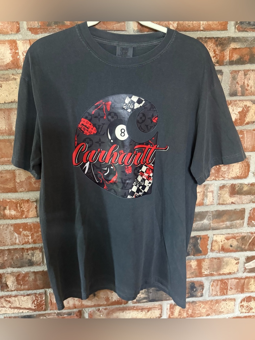 Comfort Colors Pepper Short-Sleeve Tee with Red Graphic Script